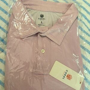 NWT Coral Golf Co Breathable Fabric Short Sleeve Polo